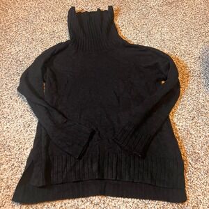 The Limited Women's Black Turtleneck Sweater Long‎ Sleeve Ribbed Trim Casual M